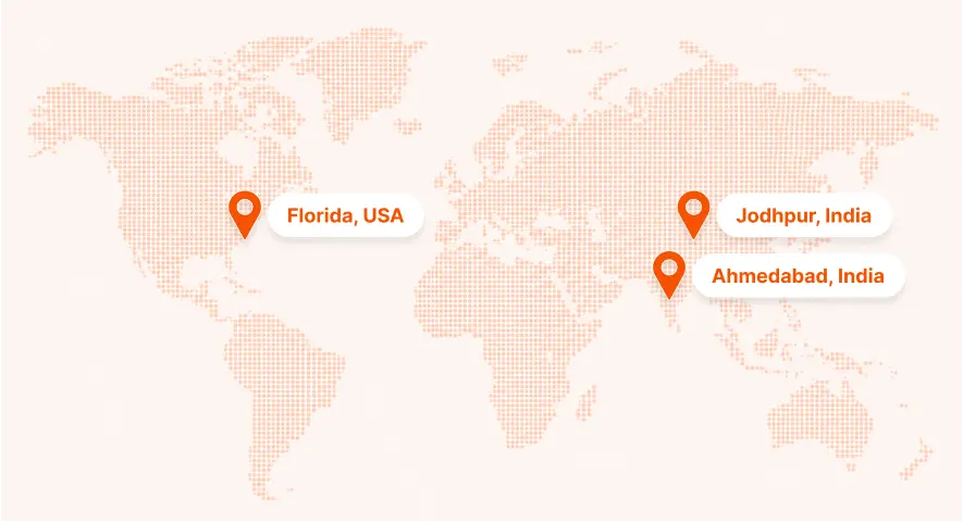 NebulaTech global delivery locations - Florida USA, Jodhpur and Ahmedabad India